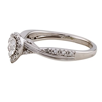 9ct white gold Diamond 0.15cts Ring size L